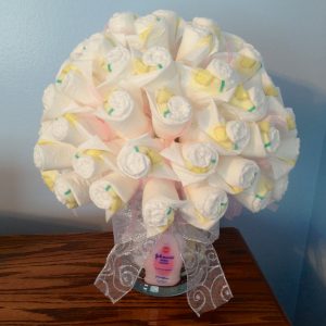  Now you are ready to wow everyone at the baby shower with your diaper bouquet!