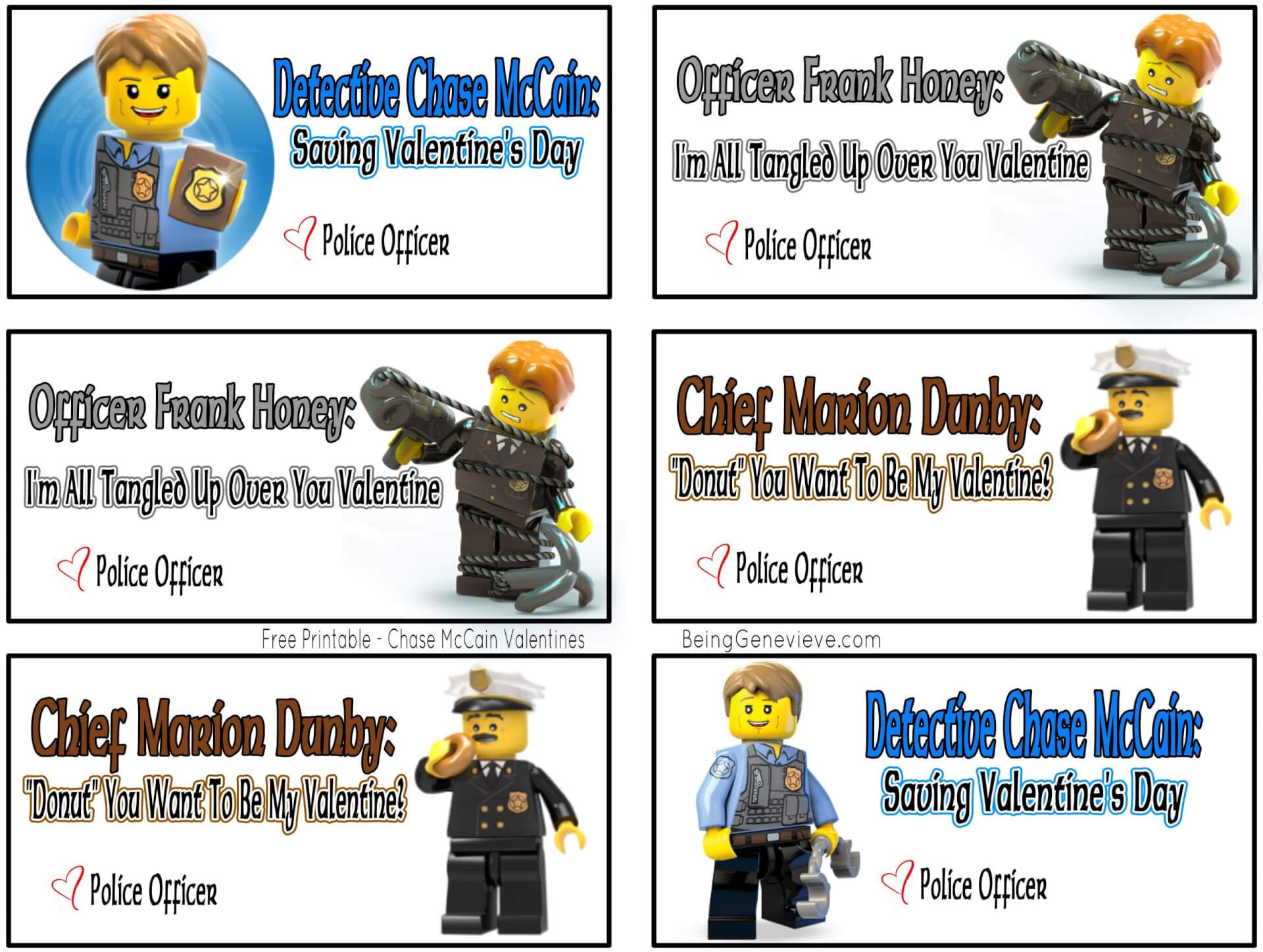 Free Printable Lego Police Valentines