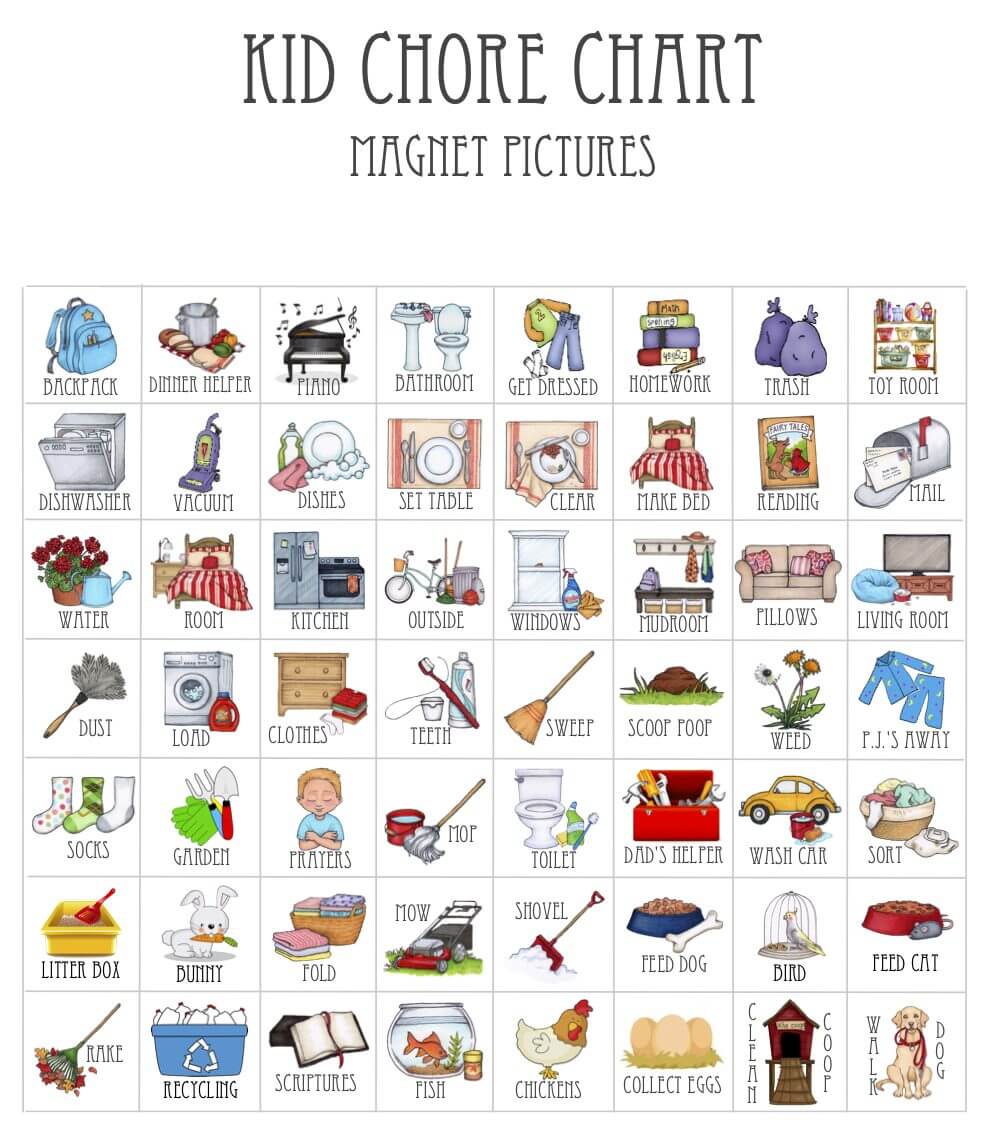 Chore Chart Picture Magnets