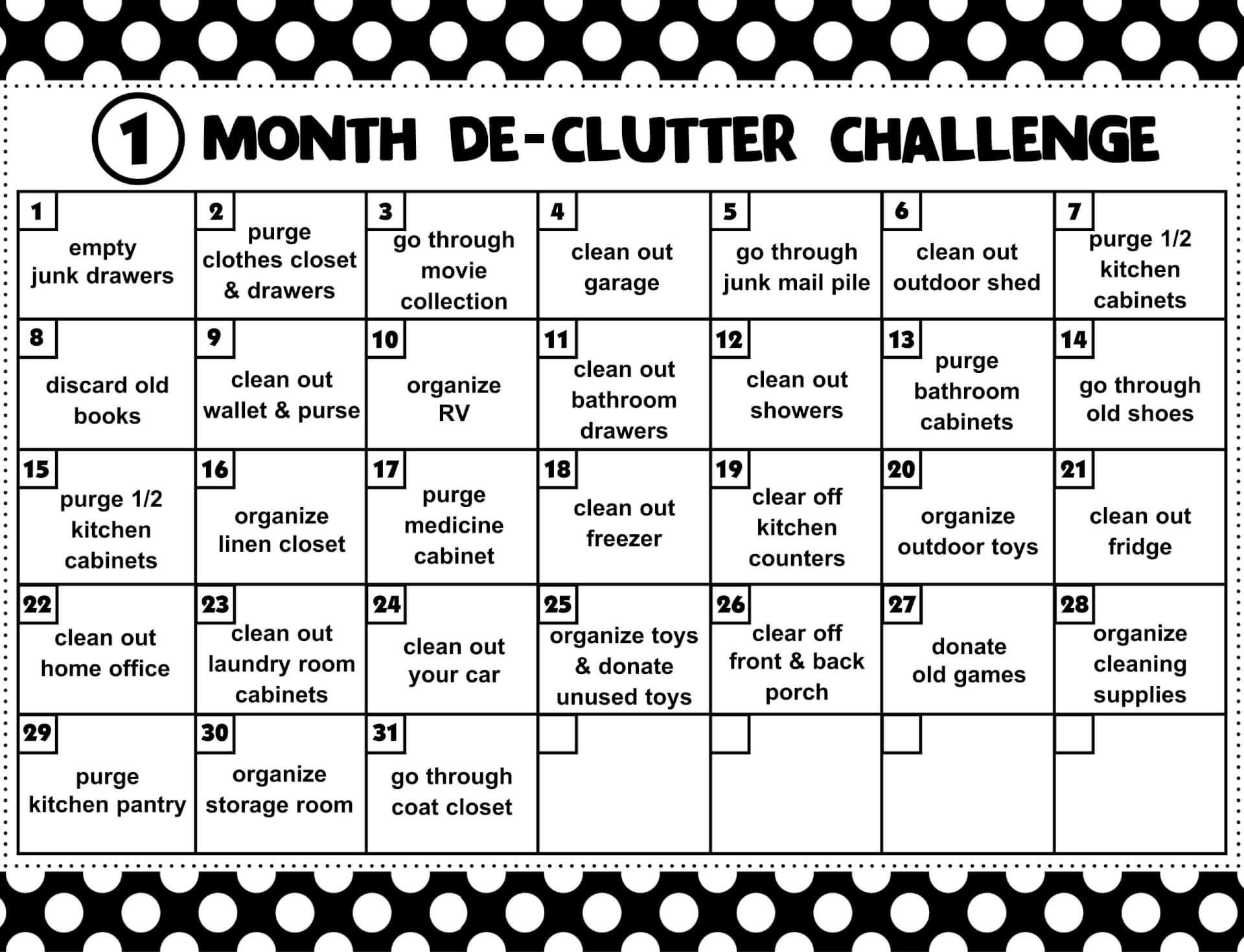 De-Clutter Calendar